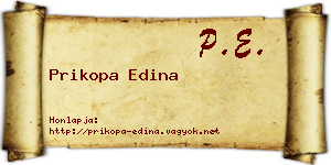 Prikopa Edina névjegykártya